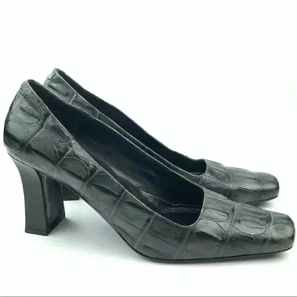 Via Spiga heels sz 8 Italian leather tortoise 90s